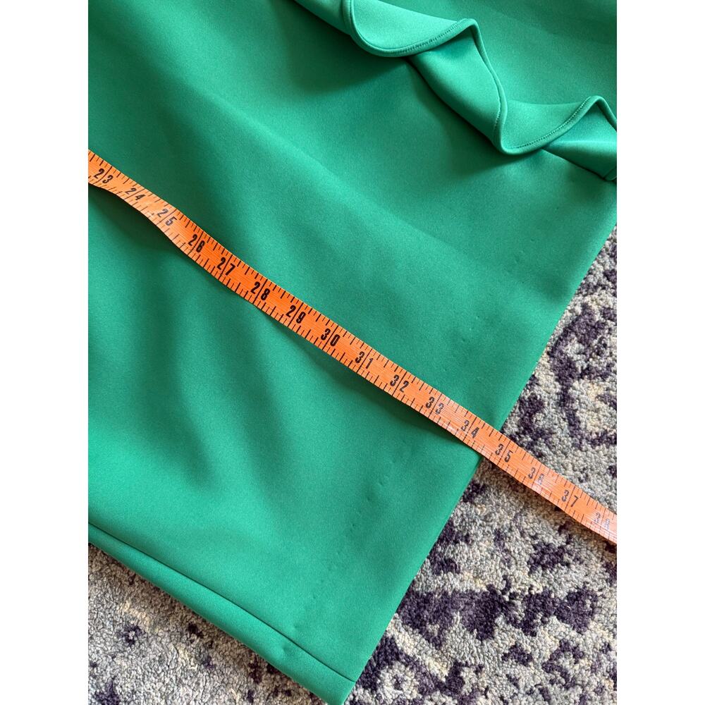 Green Preppy Ruffle Side Calvin Klein *HEMMED* Midi Length Dress Summer Formal - Picture 13 of 14